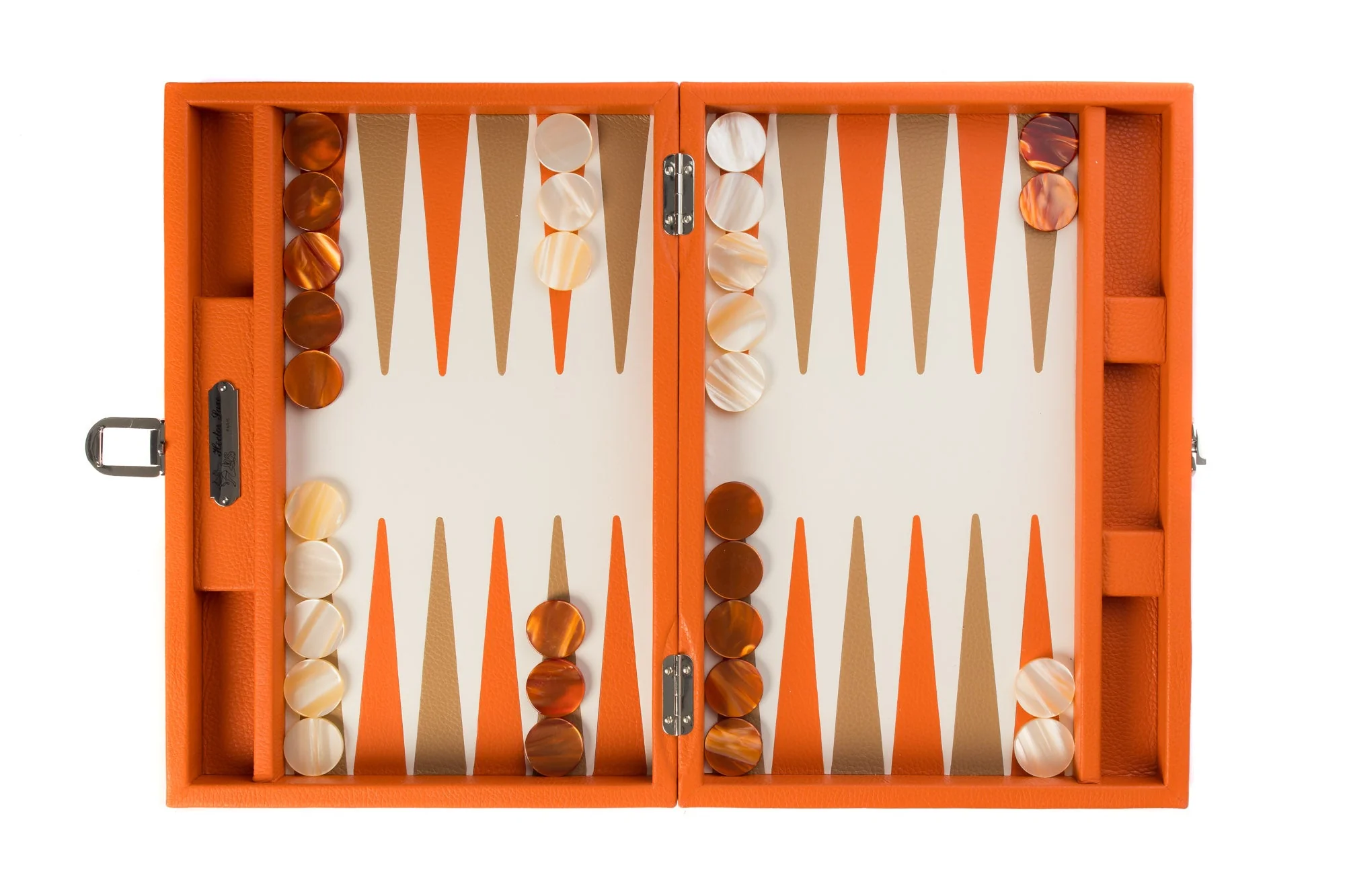 Backgammon Hector Saxe - Buffle Orange - Moyen - Image 5