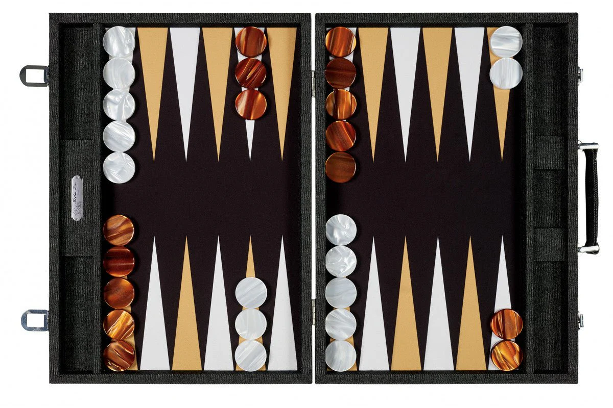 Backgammon Hector Saxe - Jean's Noir / Champagne - Compétition - Image 3