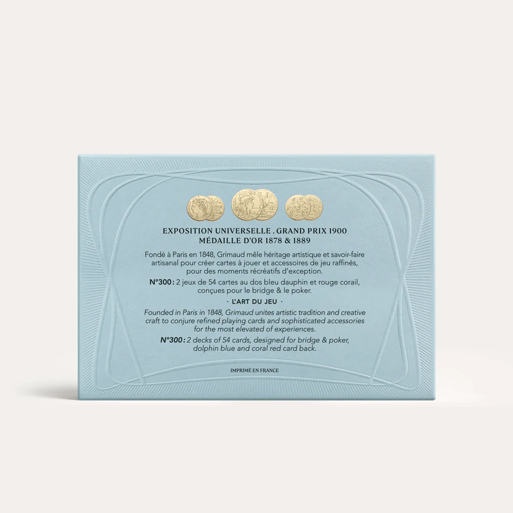 Coffret Bridge Grimaud - Nouvelle édition Luxe - Bleu dauphin / Rouge Corail - Image 6