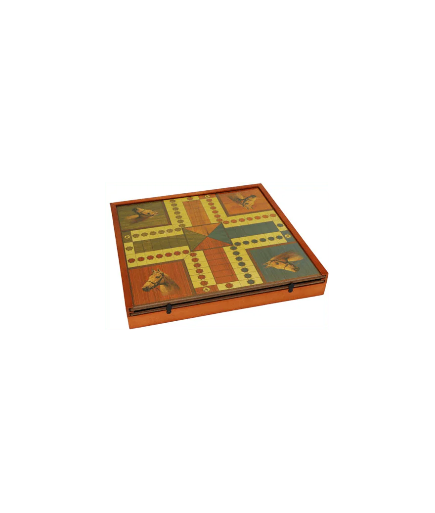 Coffret Multijeux 5 jeux (Échecs / Dames / Oie / Petits chevaux / Backgammon) - Image 3