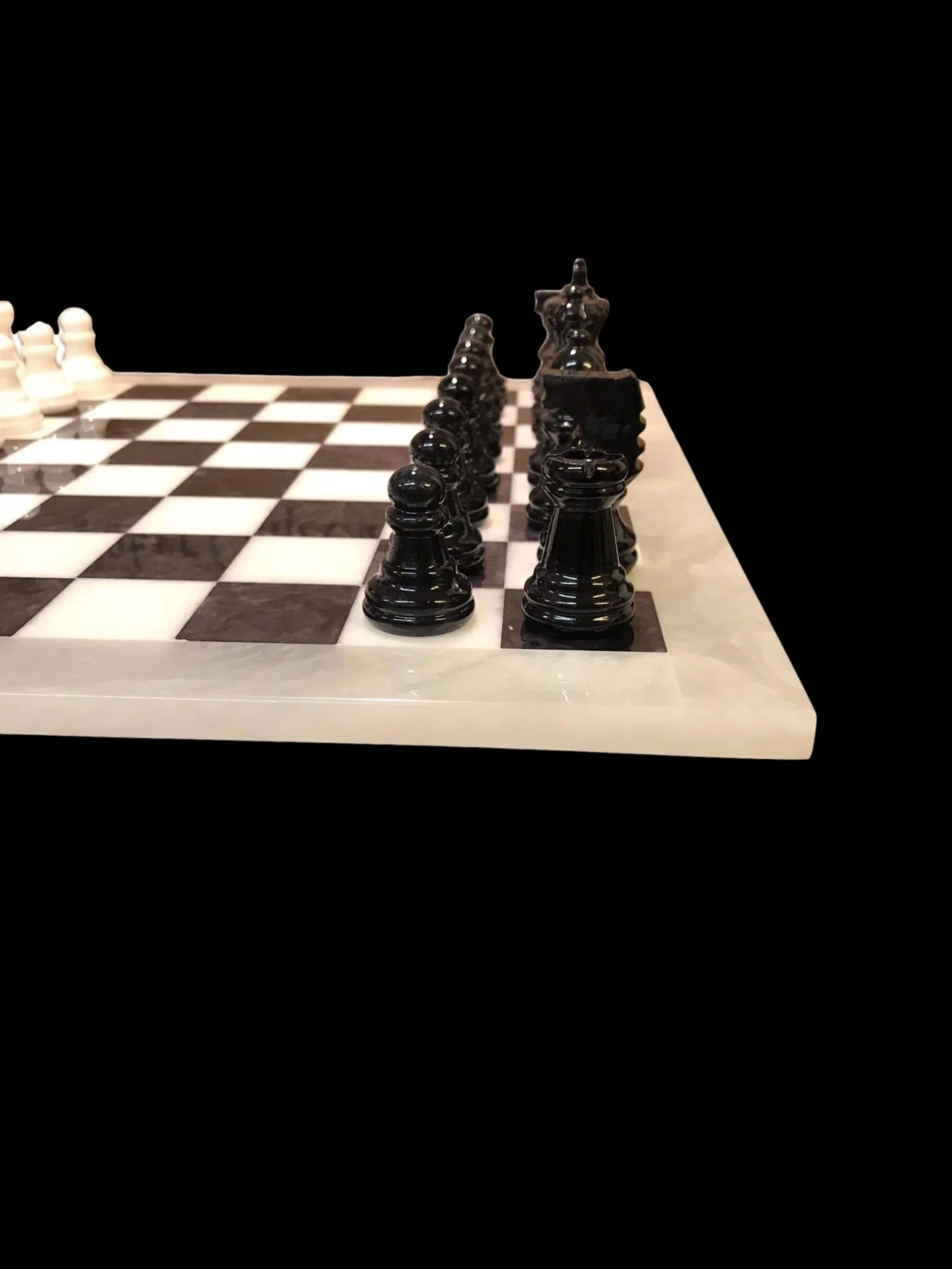 Ensemble jeu d'échecs en albâtre - Noir - Scali