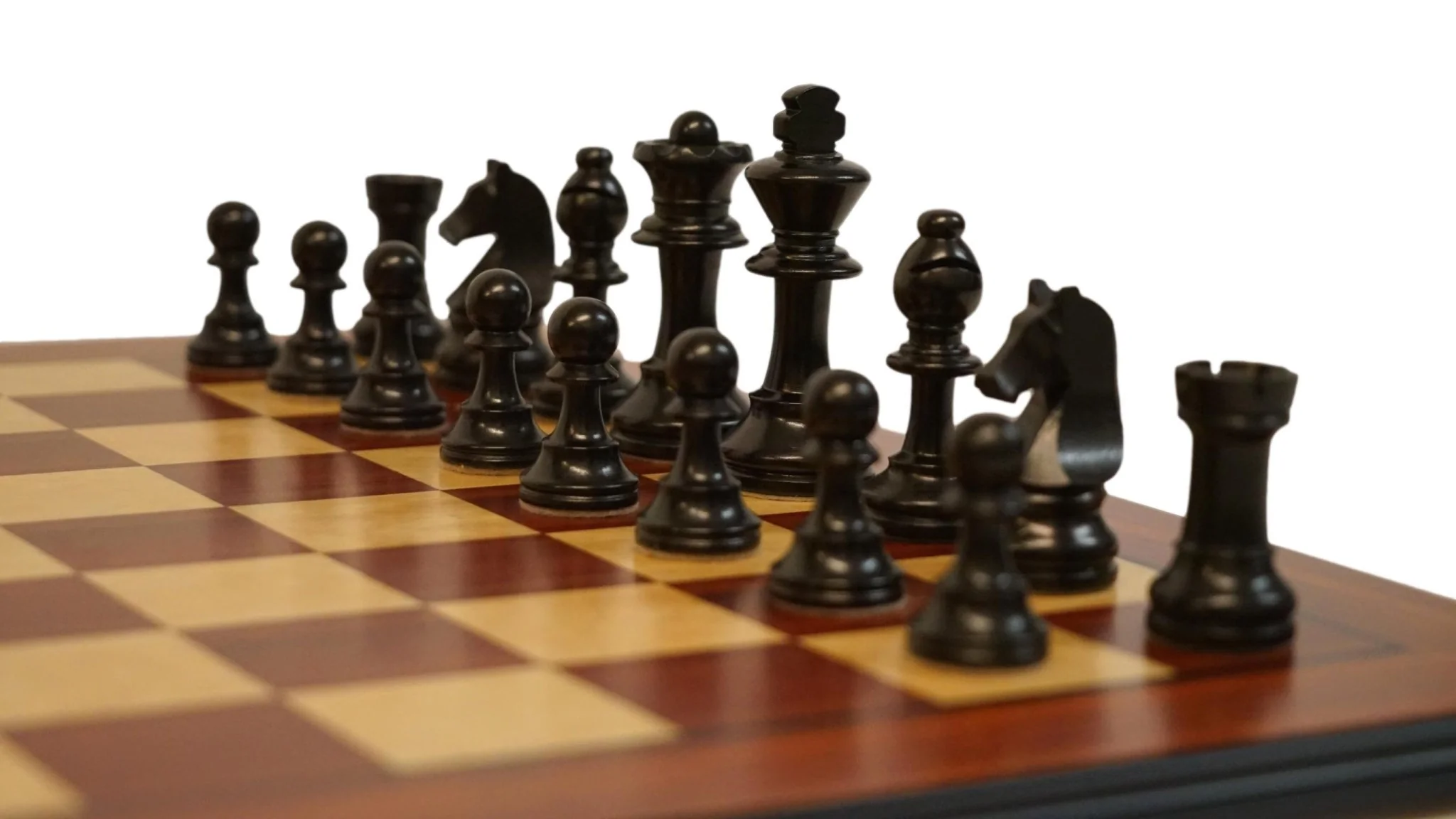 Ensemble jeu d'échecs Français en Padouk et frêne - Pièces en Buis - Chavet - Image 3