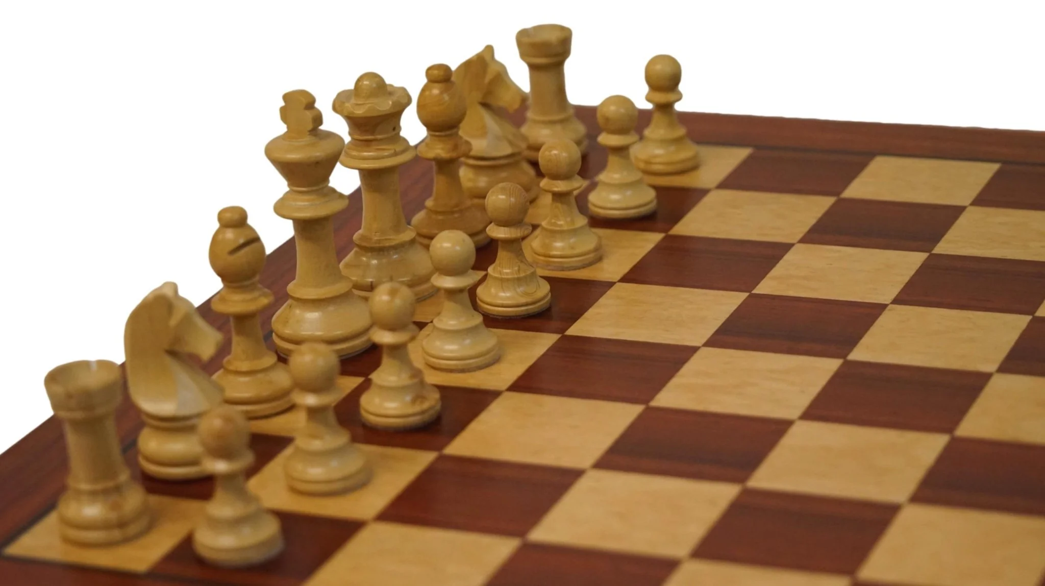 Ensemble jeu d'échecs Français en Padouk et frêne - Pièces en Buis - Chavet - Image 4