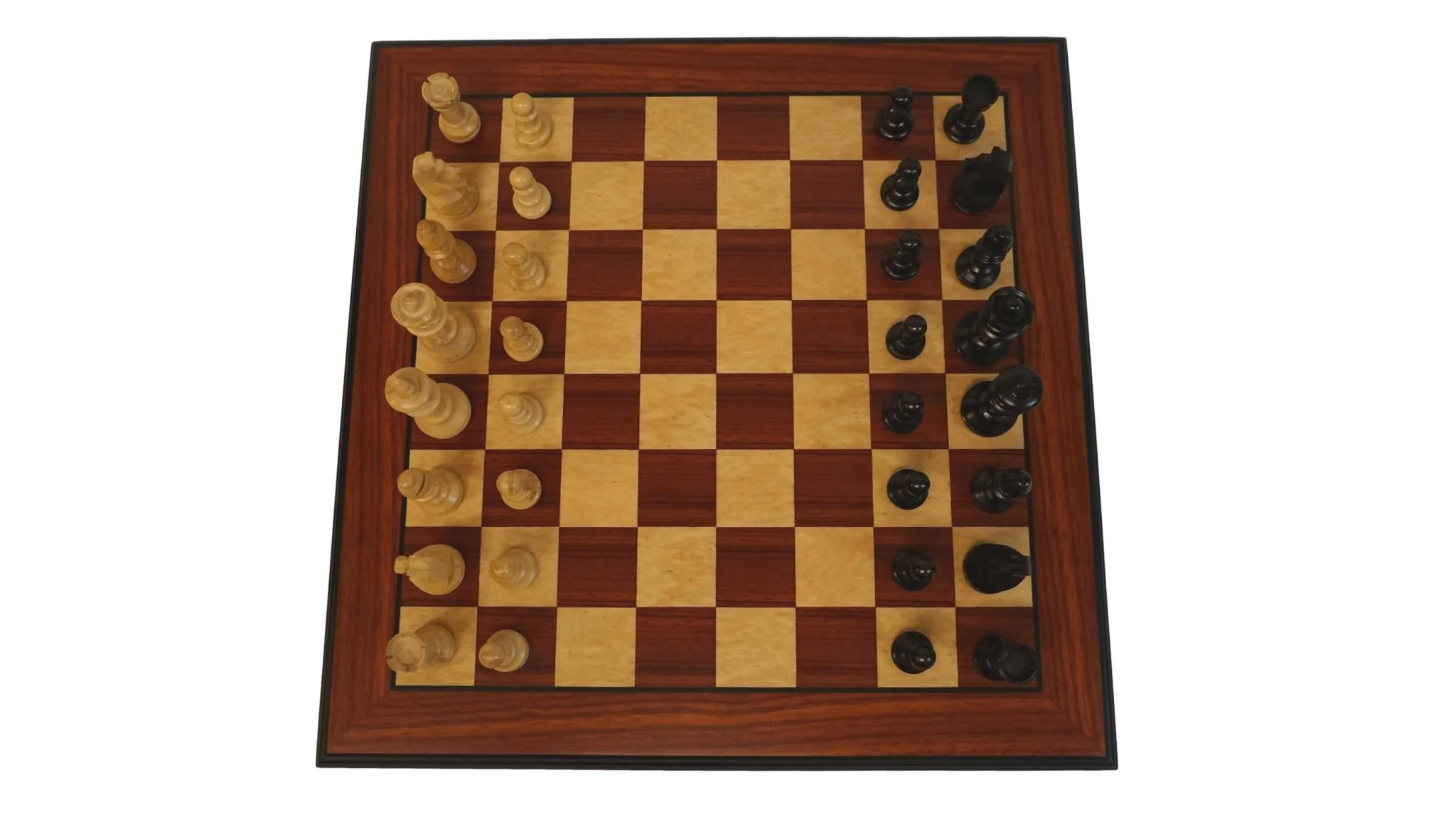 Ensemble jeu d'échecs Français en Padouk et frêne - Pièces en Buis - Chavet - Image 5