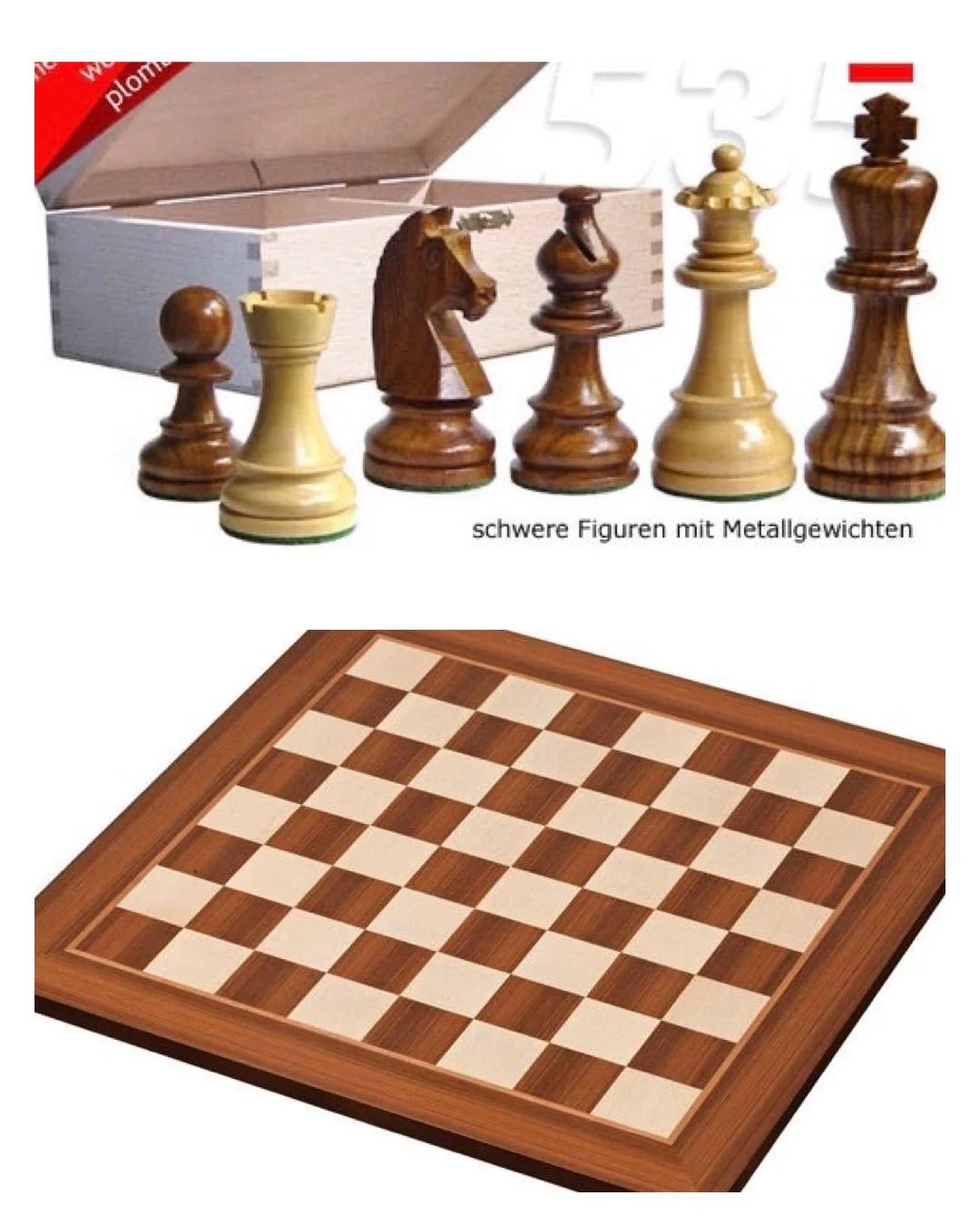 Ensemble jeu d'échecs Club en acajou d'Afrique - Pièces Acacia - Image 8