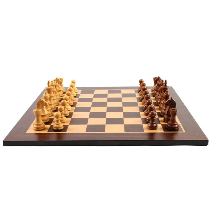 Ensemble jeu d'échecs Club en palissandre Zébré - Pièces Acacia