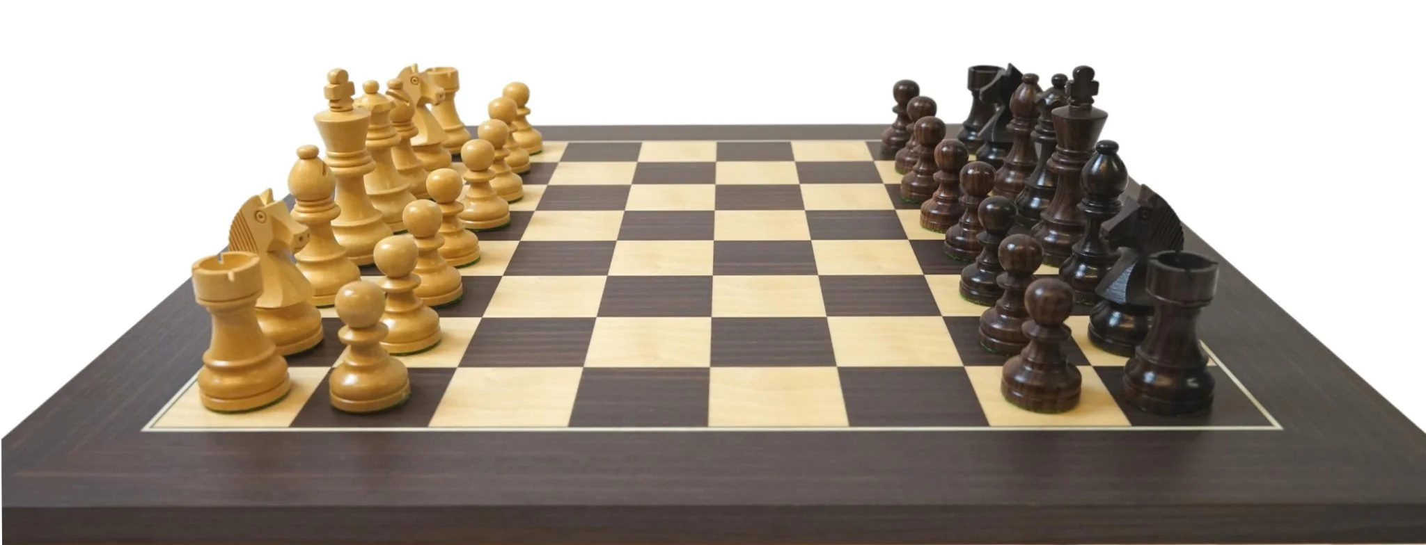 Ensemble jeu d'échecs Club en macassar et sycomore - Pièces palissandre et buis