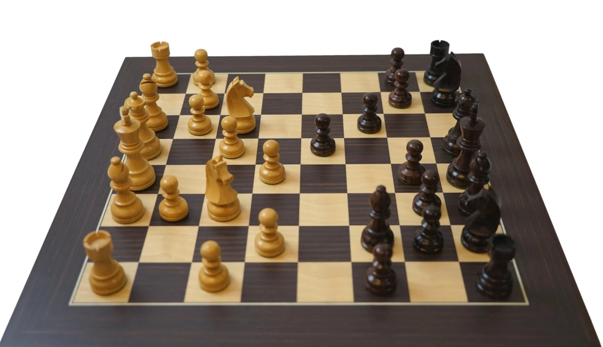 Ensemble jeu d'échecs Club en macassar et sycomore - Pièces palissandre et buis - Image 2
