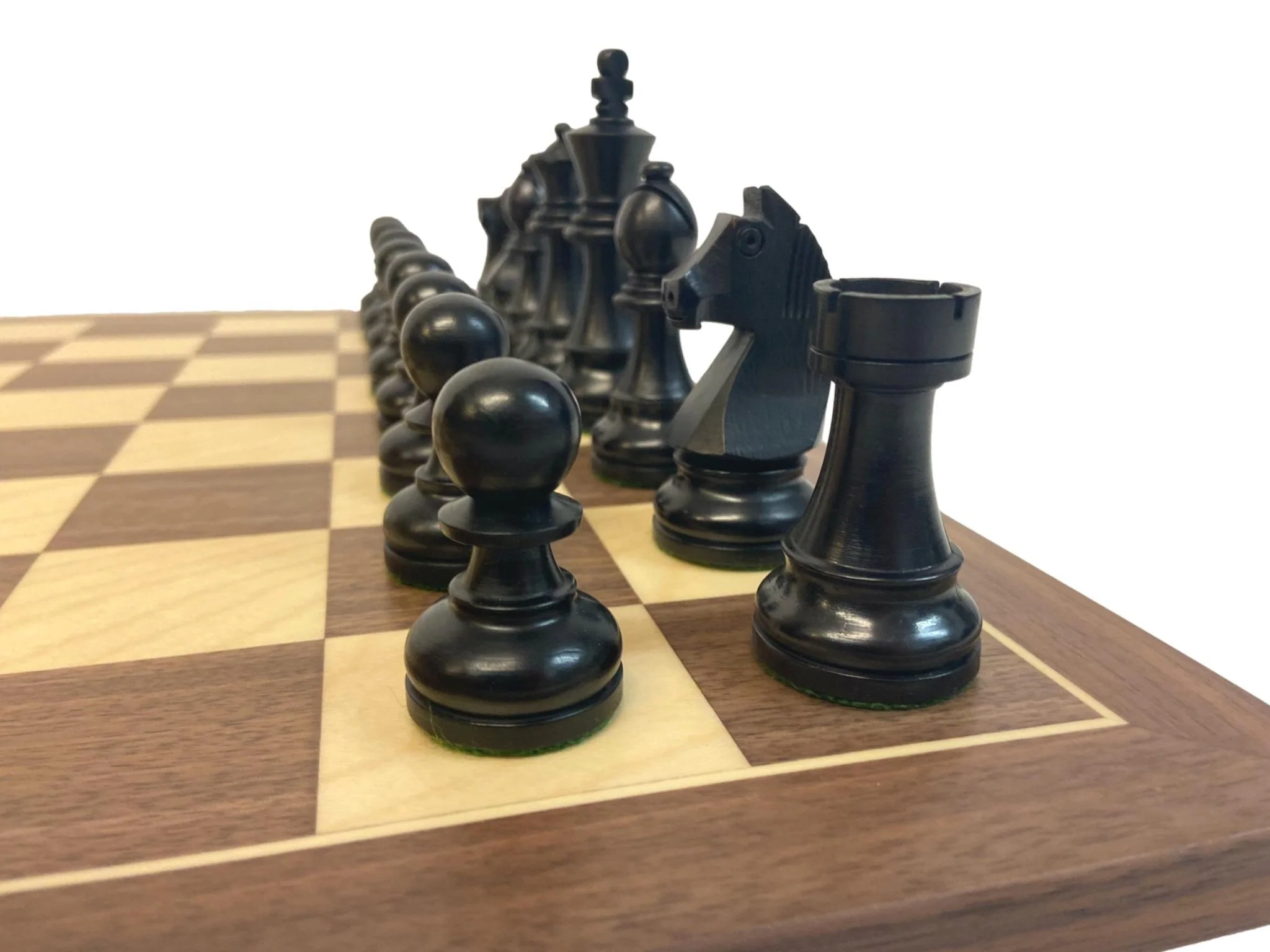 Ensemble jeu d'échecs Club en Noyer - Bords Fins - Pièces en buis teinté - Noir - Image 10