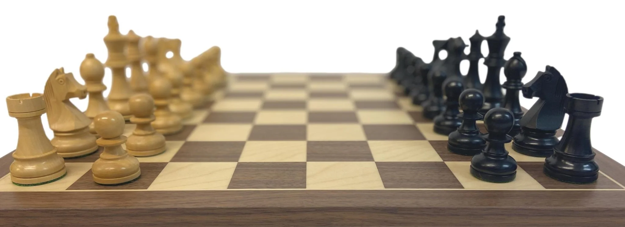 Ensemble jeu d'échecs Club en Noyer - Bords Fins - Pièces en buis teinté - Noir - Image 11