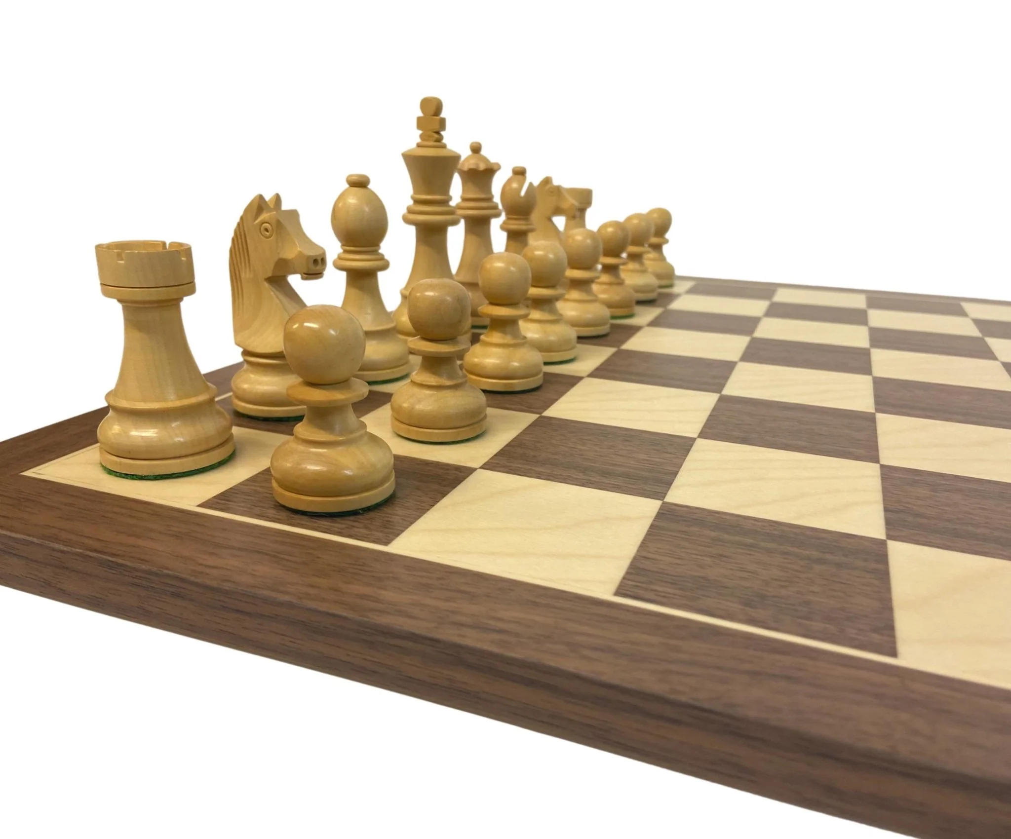 Ensemble jeu d'échecs Club en Noyer - Bords Fins - Pièces en buis teinté - Noir - Image 3