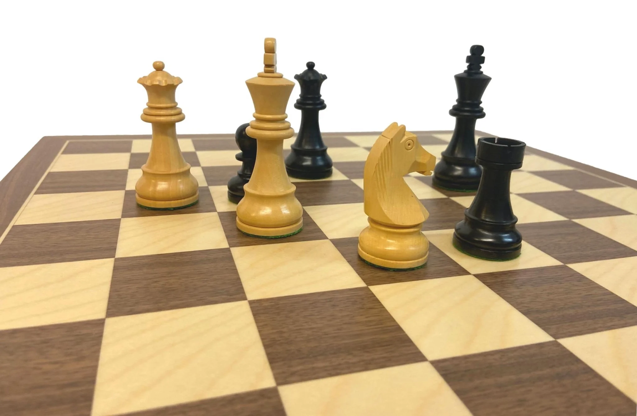Ensemble jeu d'échecs Club en Noyer - Bords Fins - Pièces en buis teinté - Noir - Image 6