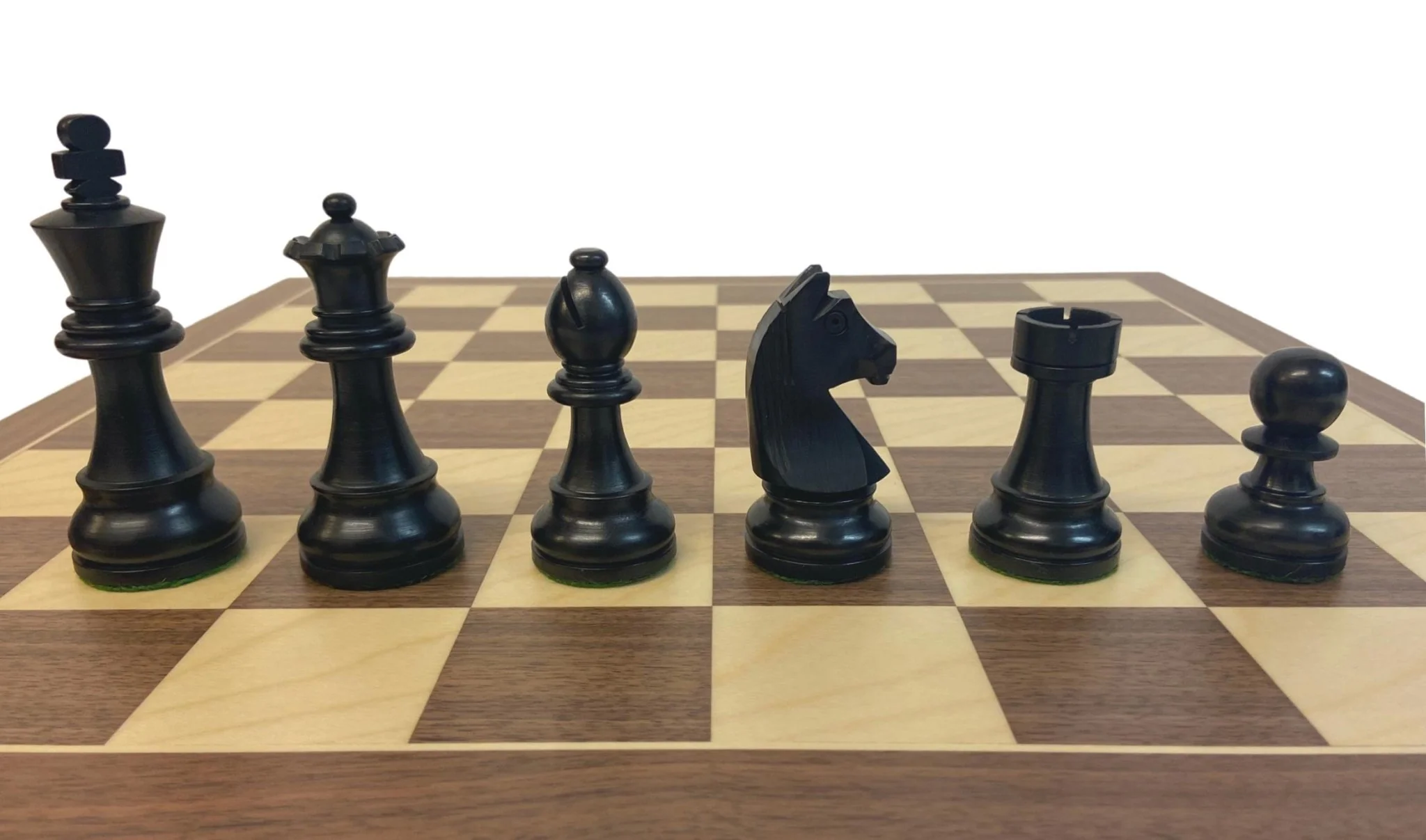 Ensemble jeu d'échecs Club en Noyer - Bords Fins - Pièces en buis teinté - Noir - Image 7