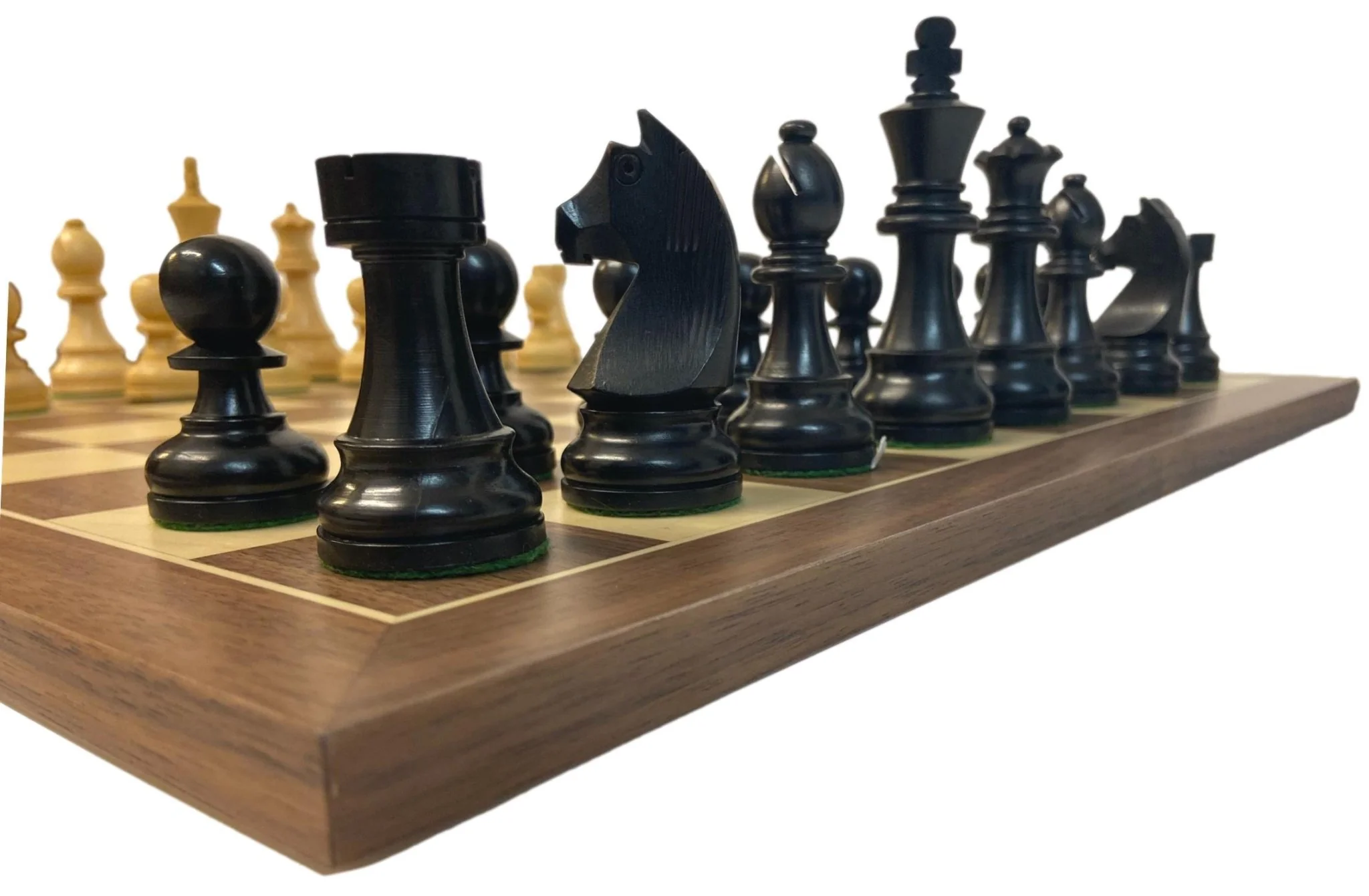 Ensemble jeu d'échecs Club en Noyer - Bords Fins - Pièces en buis teinté - Noir - Image 8