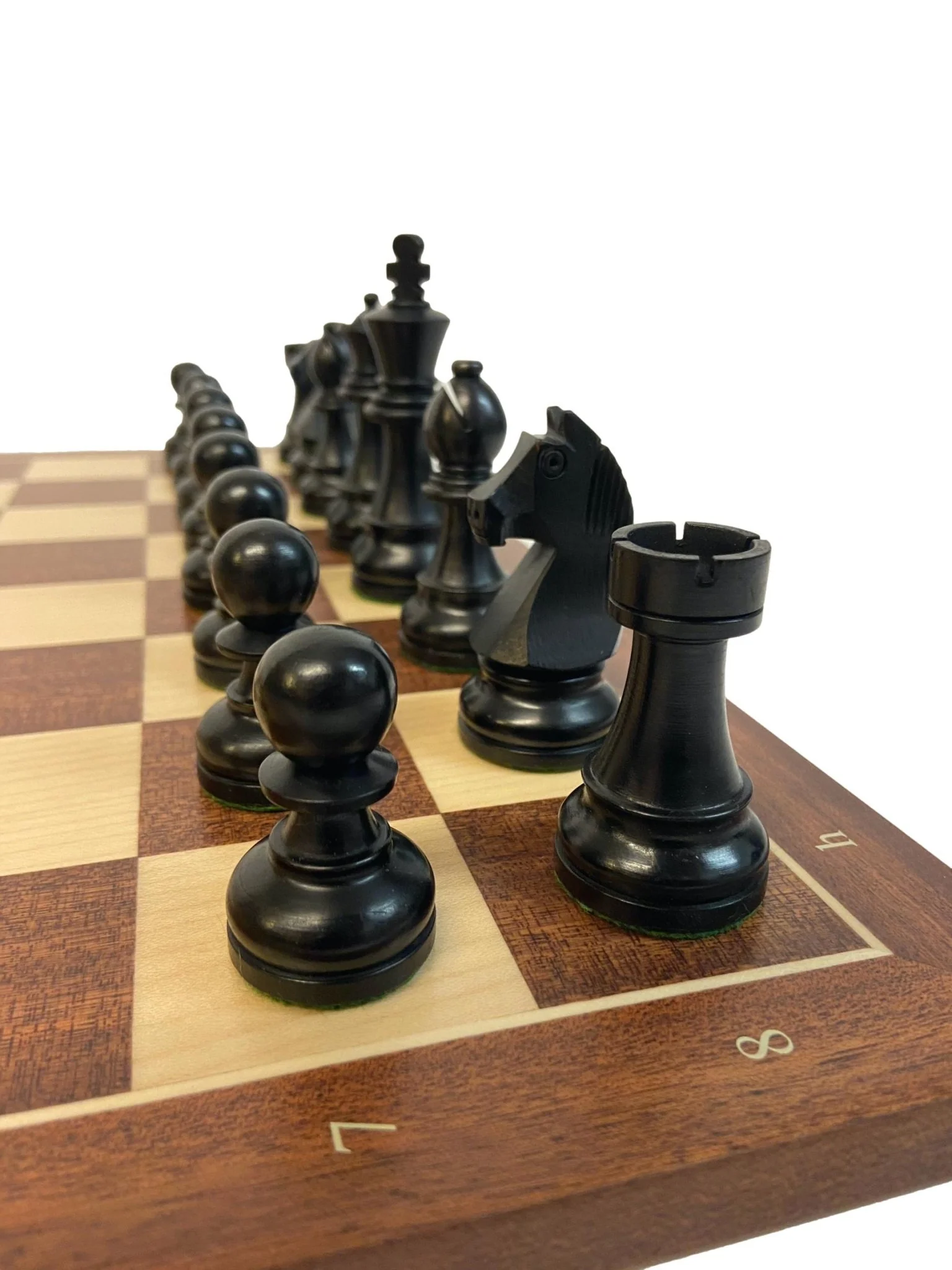 Ensemble jeu d'échecs Club en acajou - Bords Fins - Pièces buis teinté - Noir - Image 16