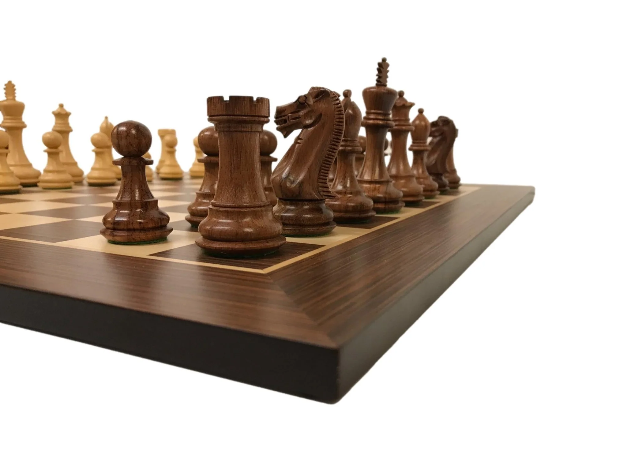 Ensemble jeu d'échecs Ultime en Palissandre Zebré et sycomore - Pièces Palissandre et Buis - Taille 6 - Image 4