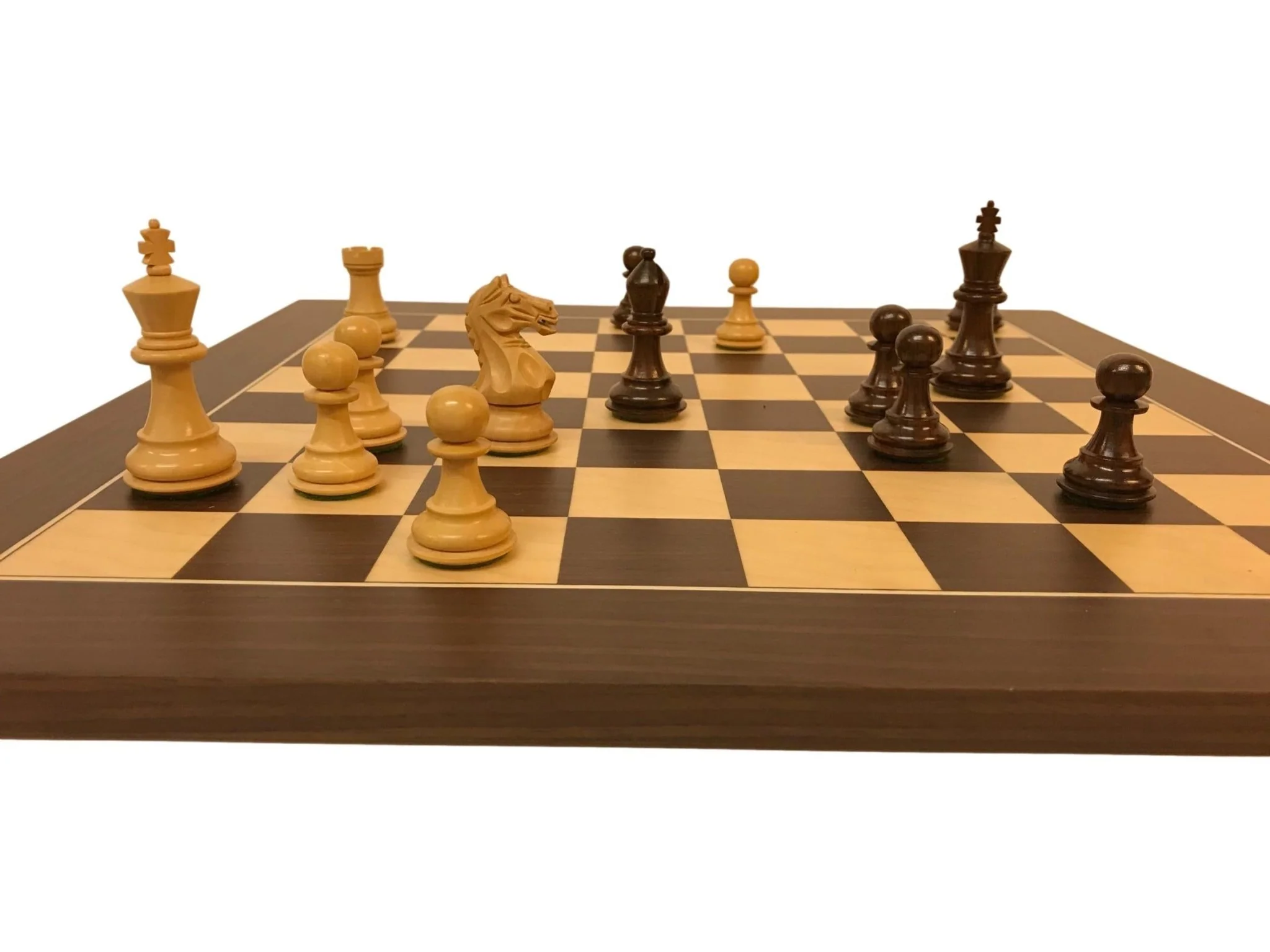 Ensemble jeu d'échecs Suprême en macassar et sycomore - Pièces Palissandre et Buis
