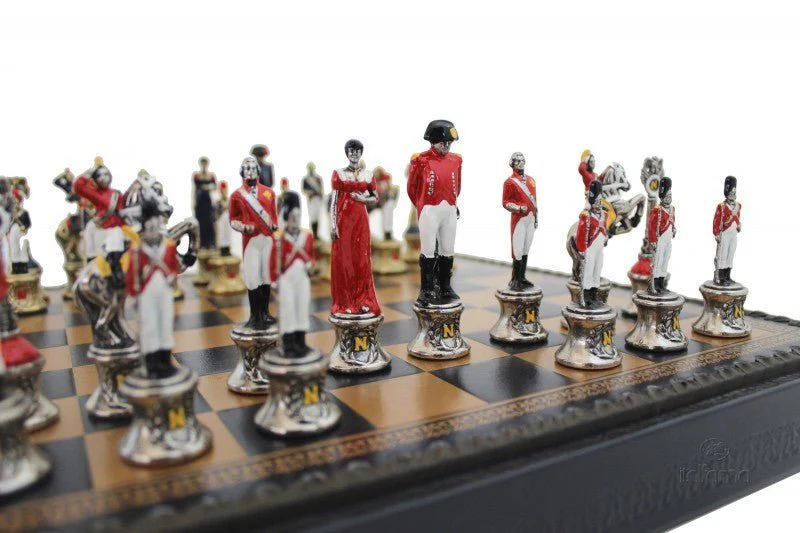 Ensemble jeu d'échecs Napoléon en salpa - Pièces métal - Taille 2 - Ital Fama - Image 3