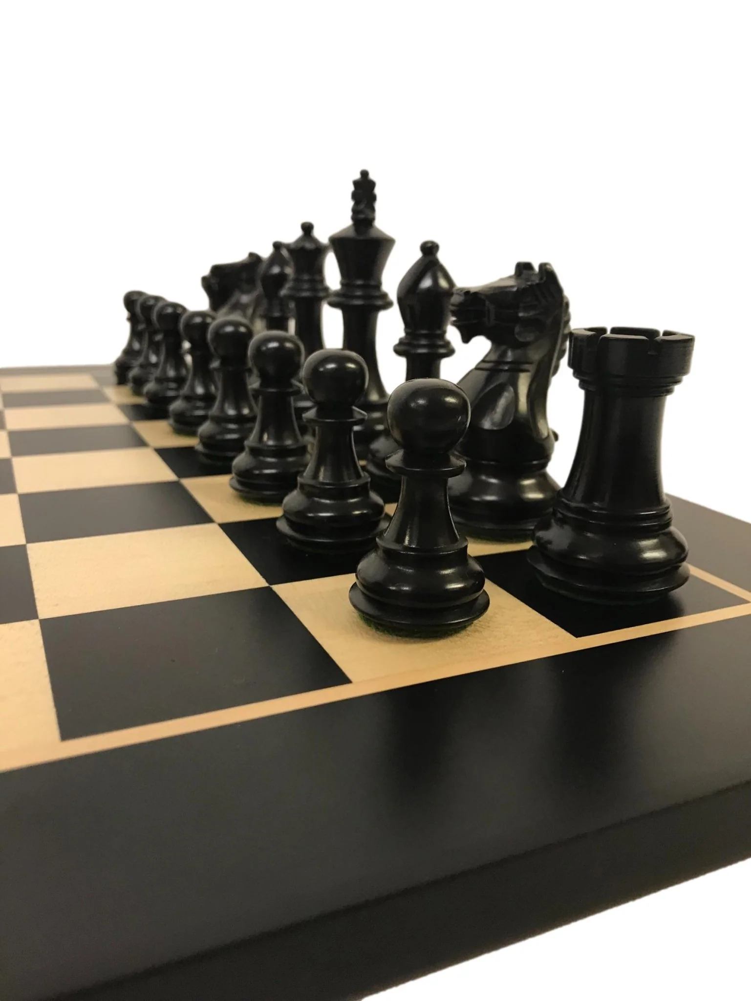 Ensemble jeu d'échecs Suprême en poirier teinté et sycomore - Pièces en Buis teinté - Noir - Image 7