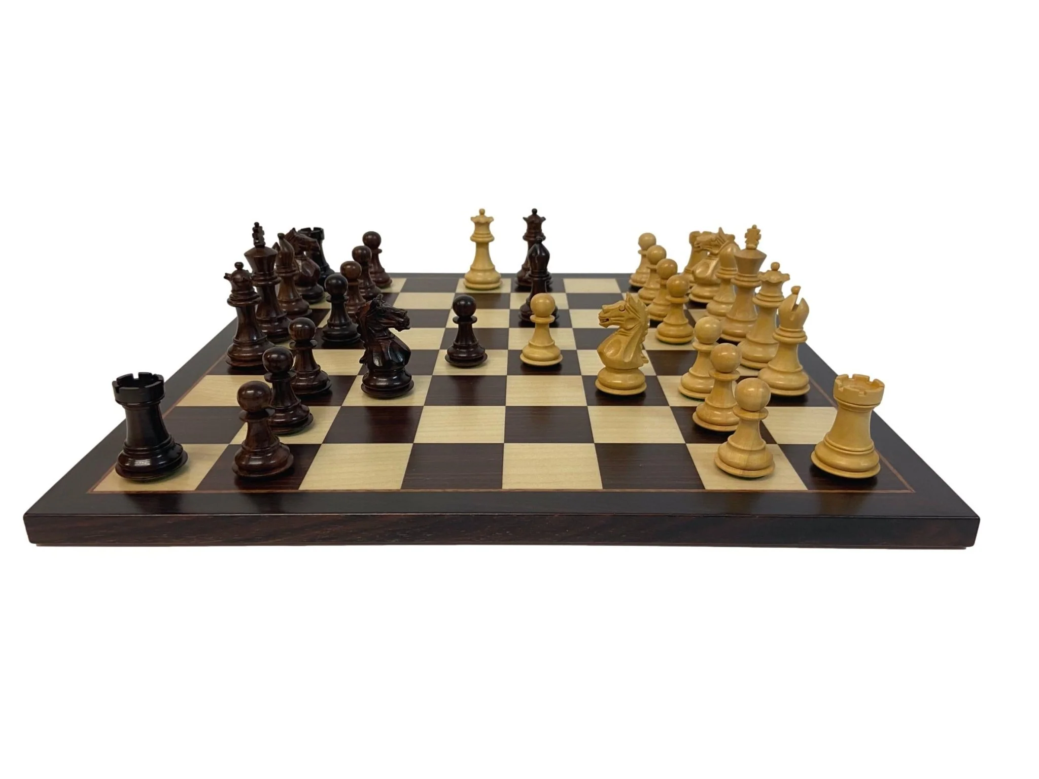Ensemble jeu d'échecs Suprême en palissandre et sycomore - Bords Fins - Pièces Palissandre et Buis - Image 4