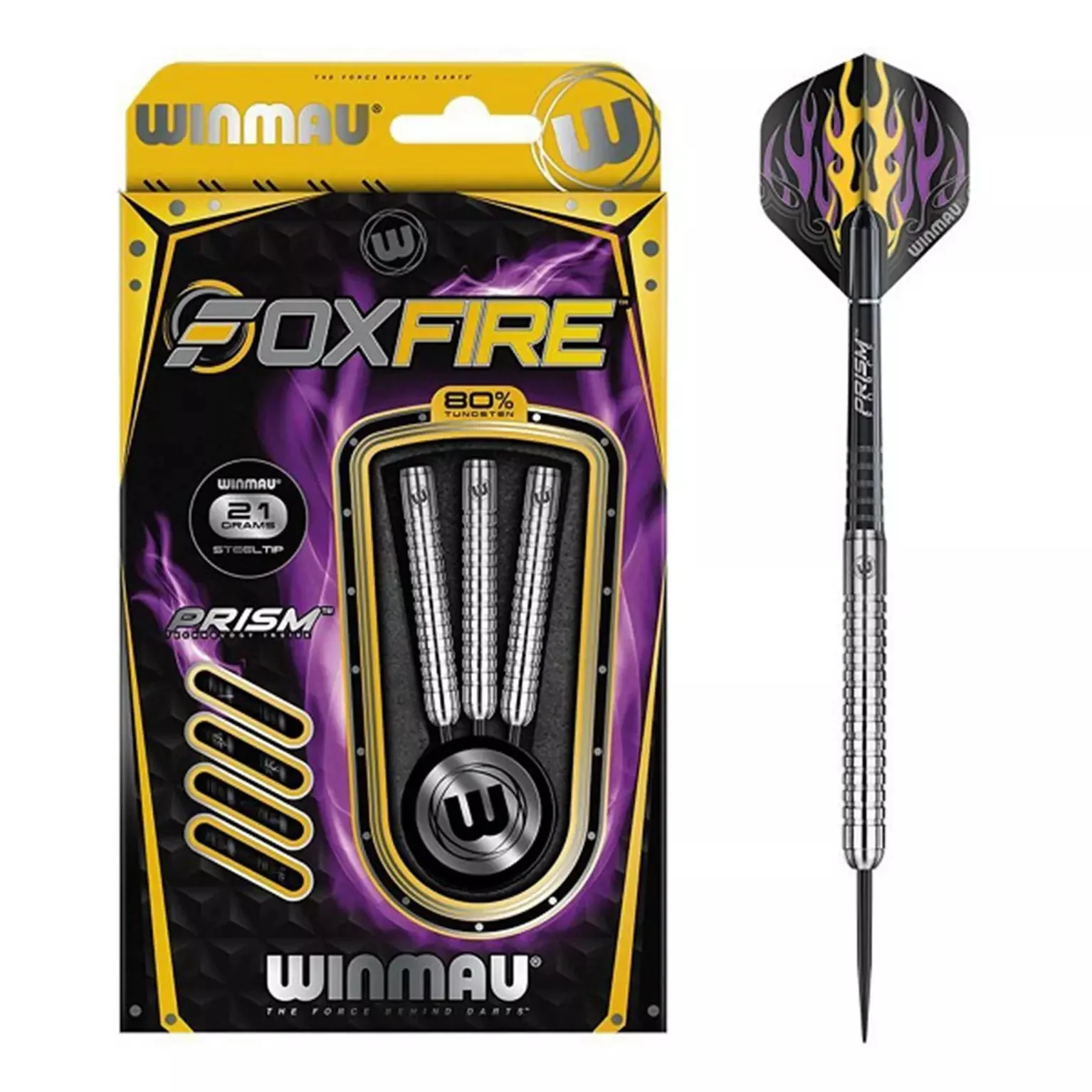 Fléchettes 80% Tungstène - Foxfire - Winmau - 21 Gr
