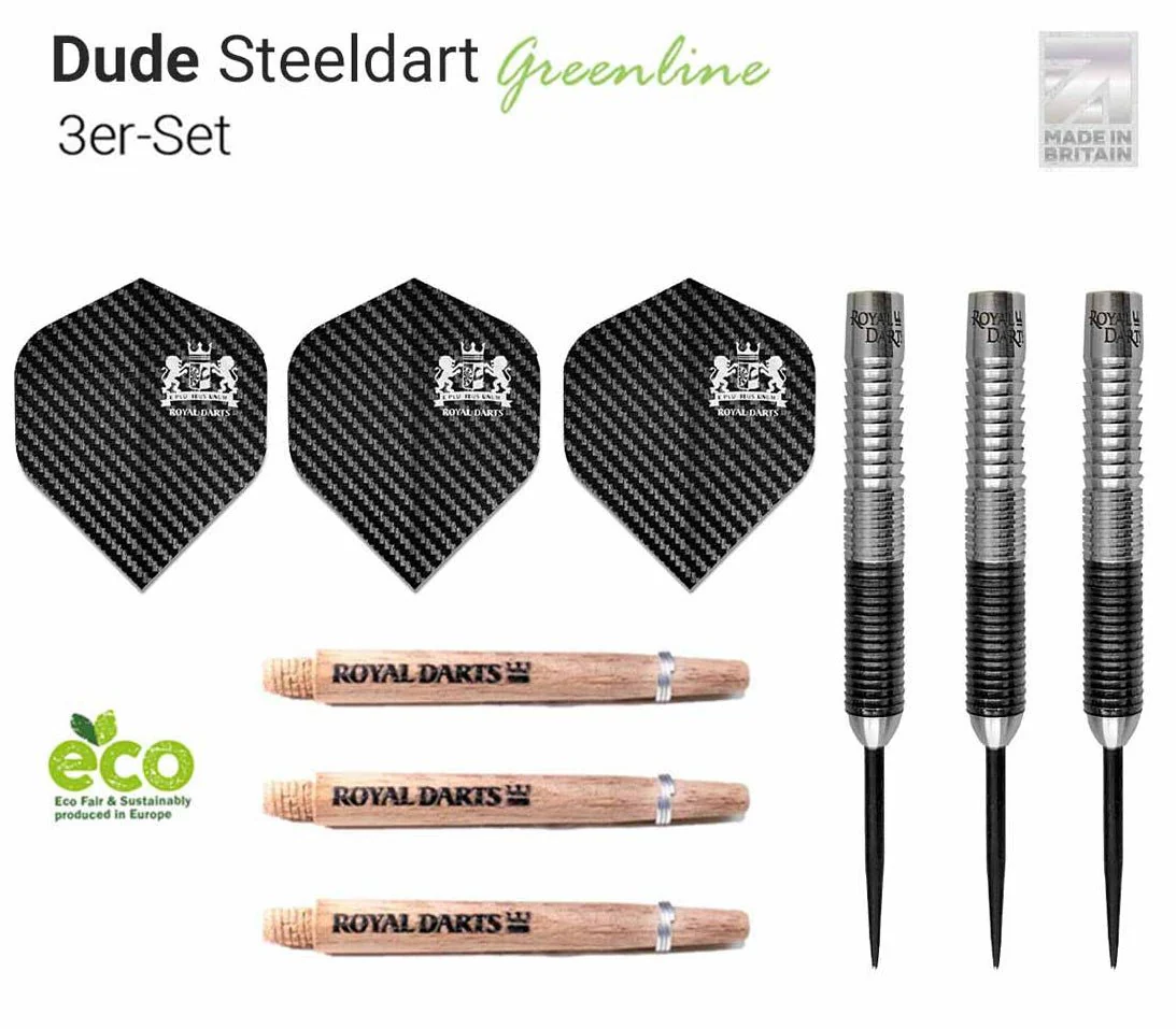 Fléchettes Green Line 90% tungstene - Dude - Royal Darts