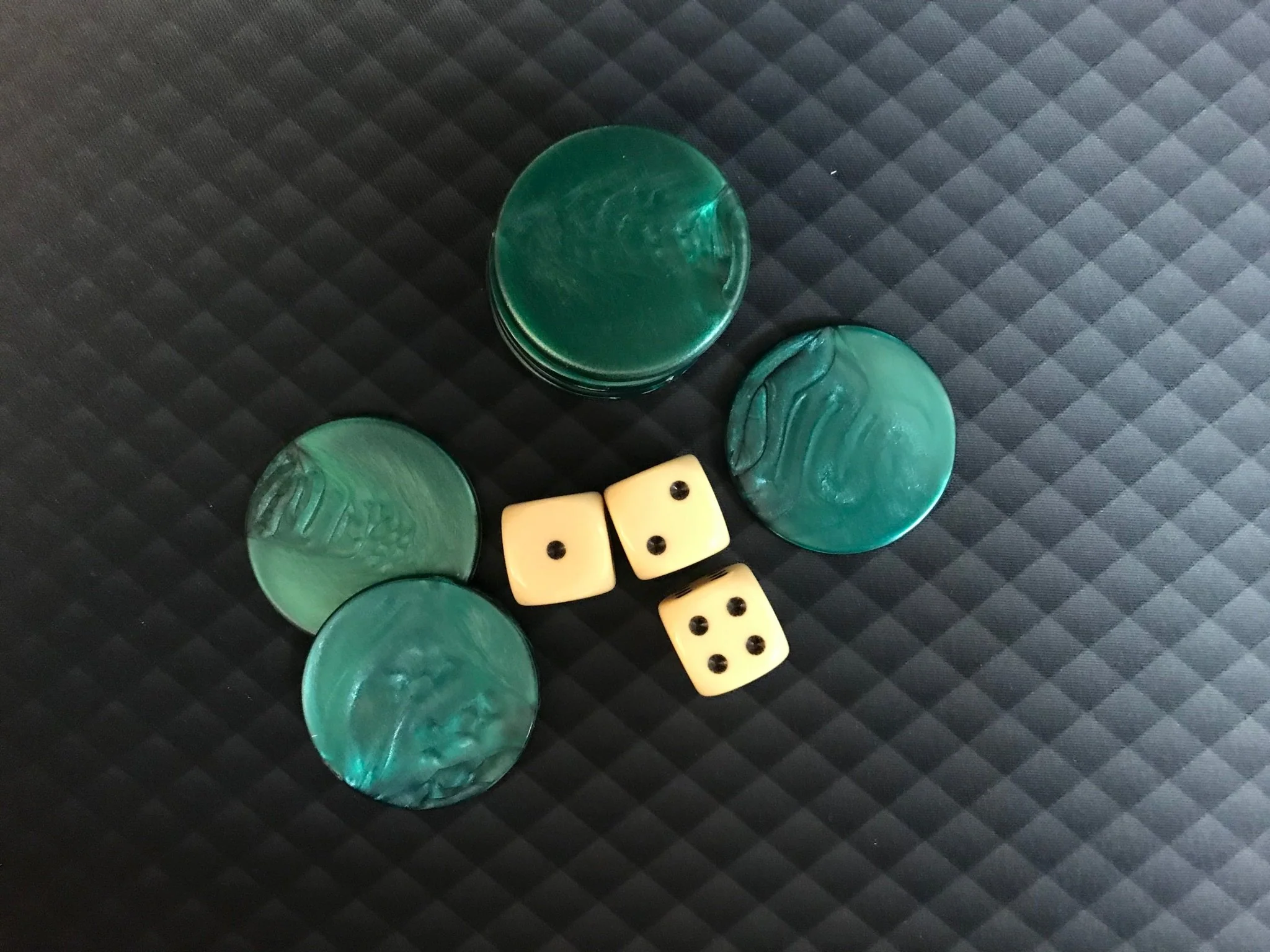 Jetons de 421 marbrés - Vert - par 25