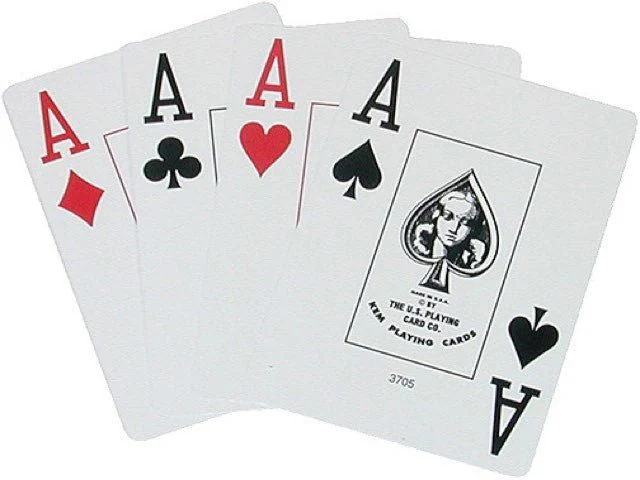 Kem double poker - index Jumbo - Bleu / Rouge