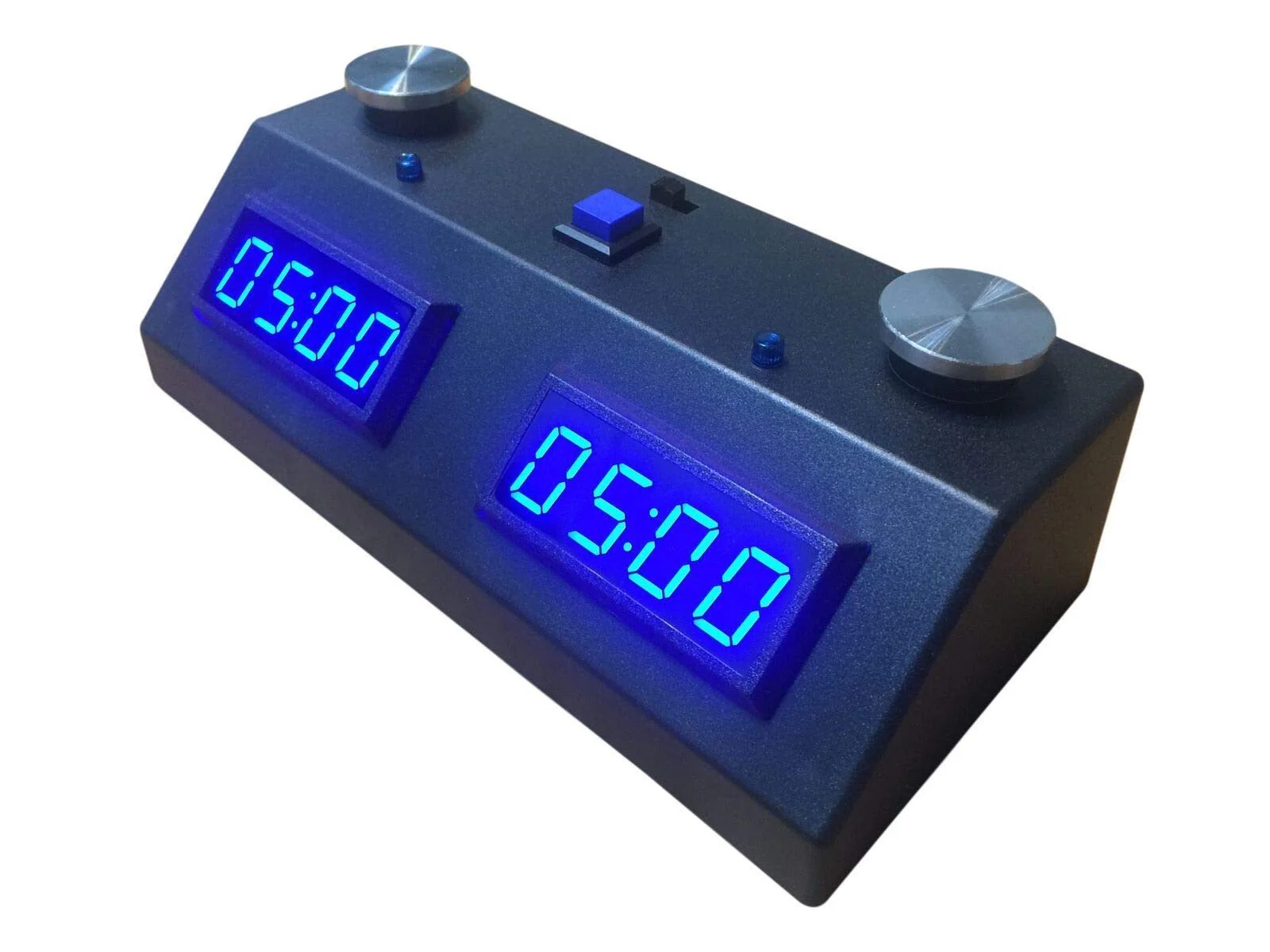 Pendule Echecs / Backgammon - Tactile - Noir LED Bleu