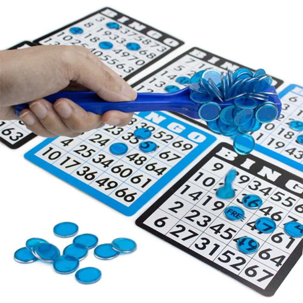 Pions de loto en plastique magnétiques 17 mm + bâton magnétique