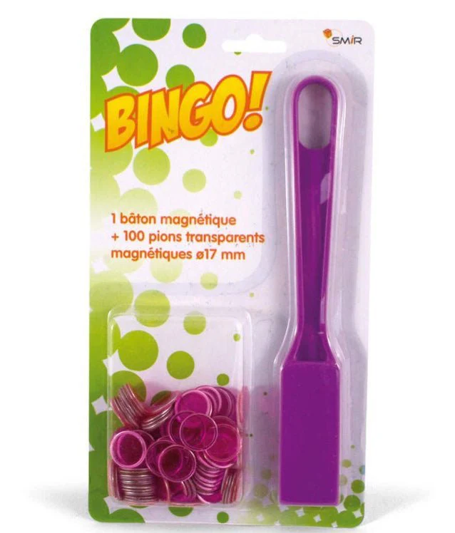 Pions de loto en plastique magnétiques 17 mm + bâton magnétique - Image 2