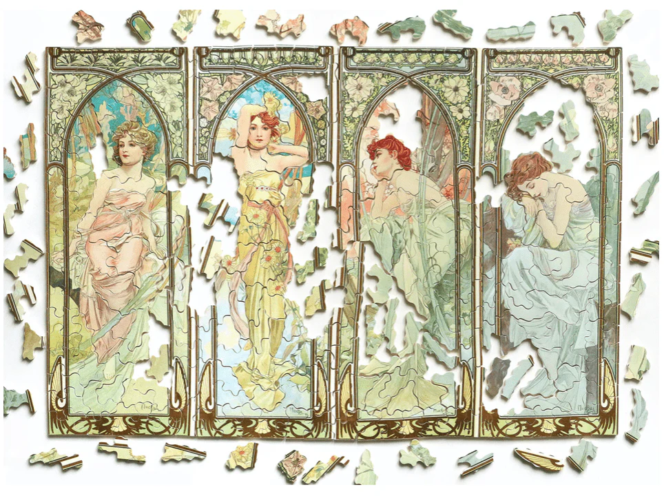 Puzzle Bois Michèle Wilson - 350 pièces - Les heures du jour - Mucha - Image 3