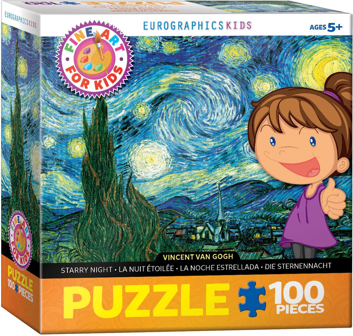 Puzzle Eurographics - 100 p - La nuit étoilée - Vincent Van Gogh - Image 3