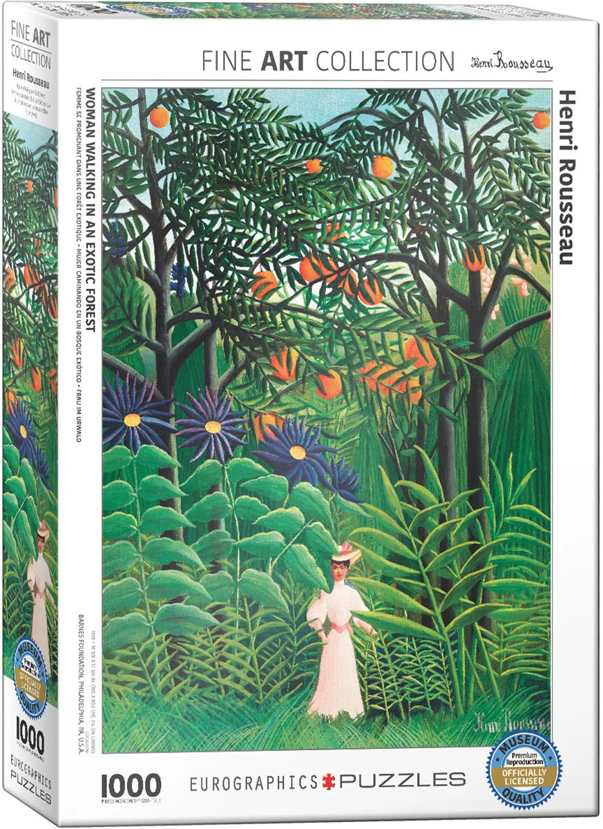 Puzzle Eurographics - 1000 p - Femme se promenant dans une forêt exotique - Henri Rousseau
