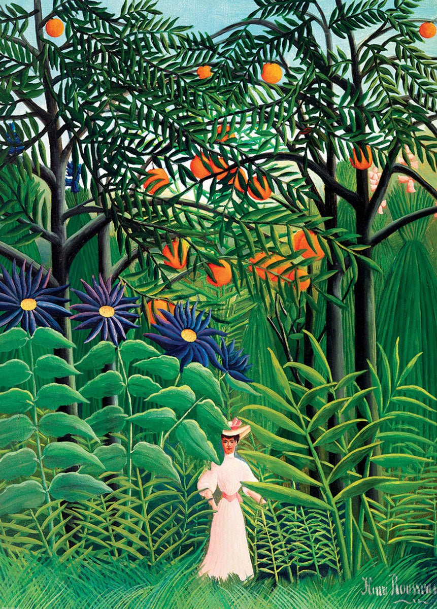 Puzzle Eurographics - 1000 p - Femme se promenant dans une forêt exotique - Henri Rousseau - Image 2