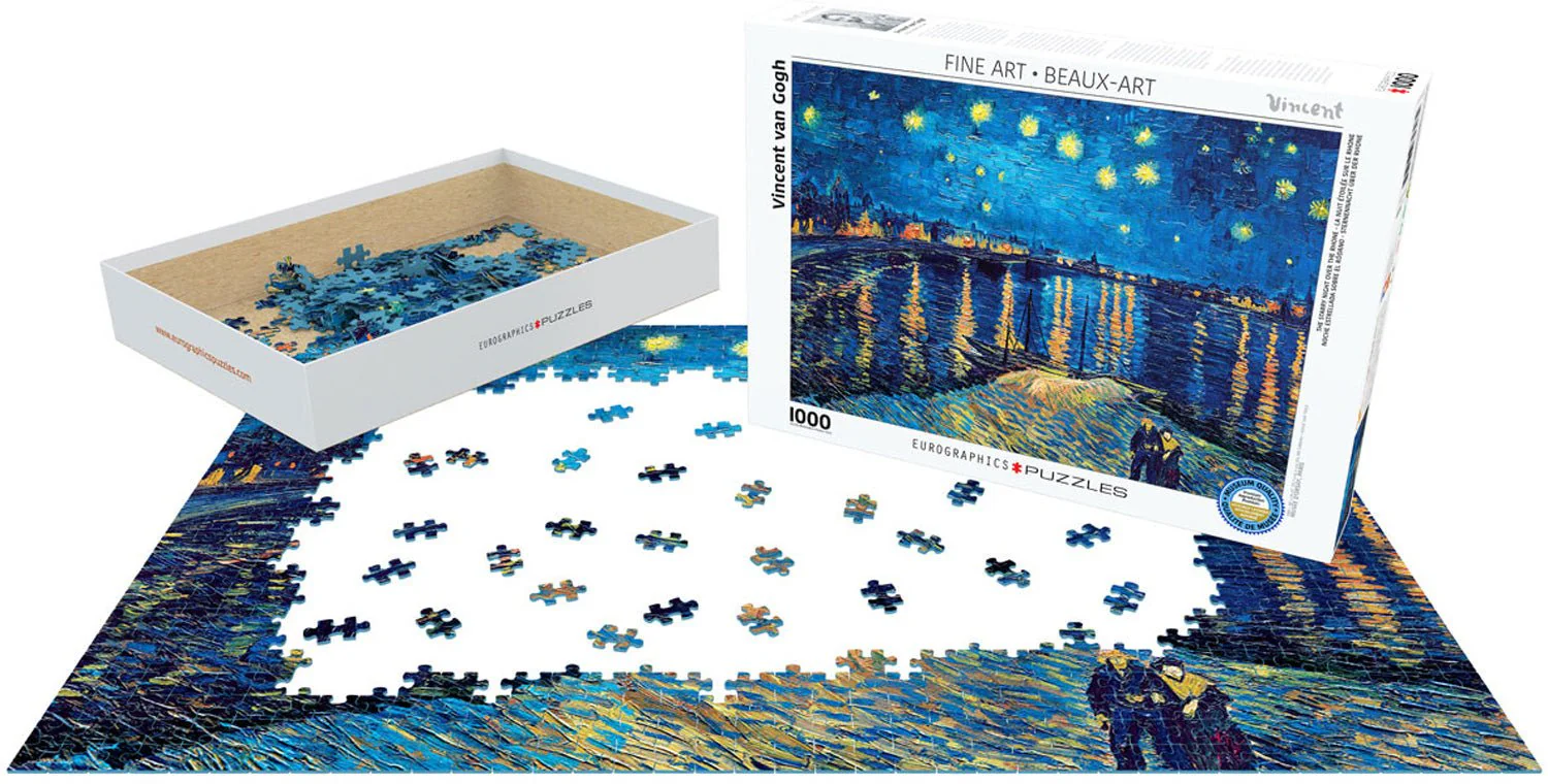 Puzzle Eurographics - 1000 p - Iris La nuit étoilée sur le Rhône - Vincent Van Gogh - Image 2