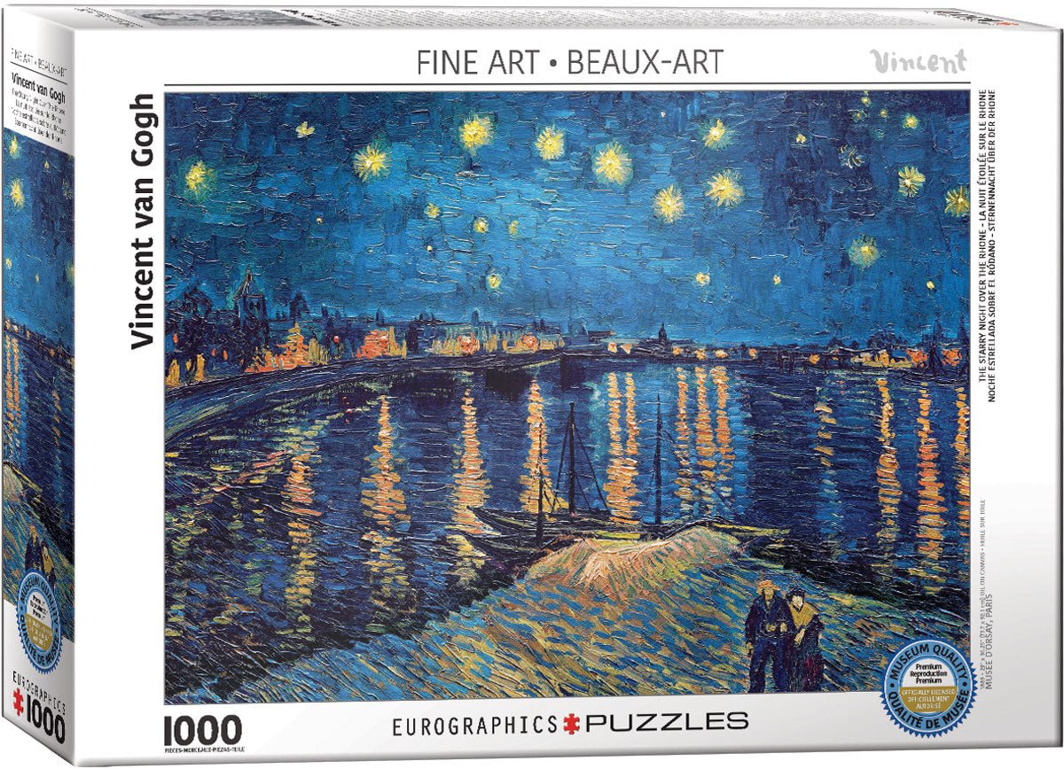 Puzzle Eurographics - 1000 p - Iris La nuit étoilée sur le Rhône - Vincent Van Gogh - Image 3