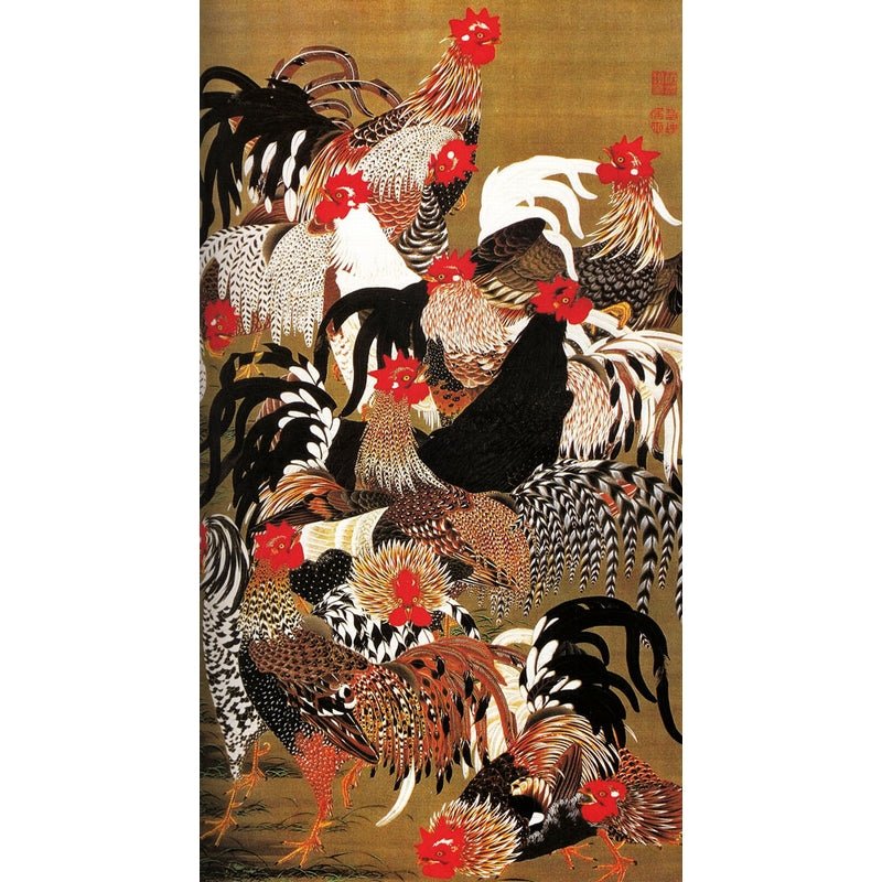 Puzzle MW - 150 p - Coq et poules - Jakuchu - Image 2