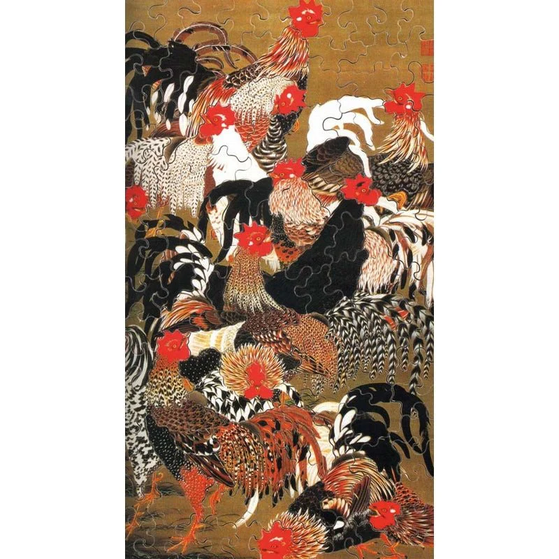 Puzzle MW - 150 p - Coq et poules - Jakuchu - Image 3