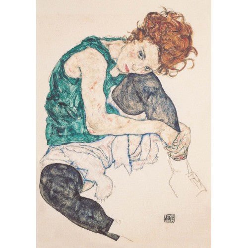 Puzzle Piatnik - 1000 p - Femme assise au genou replié - Egon Schiele