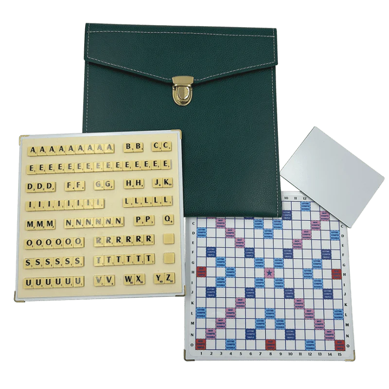 Scrabble Duplicate ou de Voyage en Cuir Vegan - Magnétique - Vert